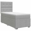 vidaXL Boxspringbett mit Matratze mit Kopfteil Hellgrau Einzeln Stoff