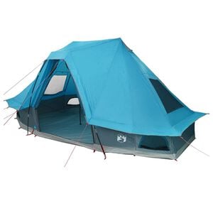 vidaXL Tipi Zelt 6 Personen Blau Taft