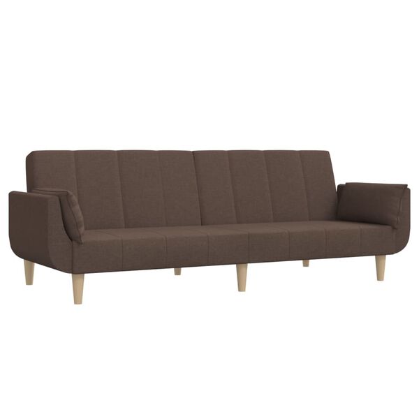 vidaXL Schlafsofa 2-Sitzer mit 2 Kissen Taupe Stoff
