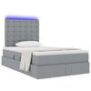 vidaXL Bett mit Stauraum und LED Hellgrau 120 x 200 cm Polyester