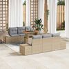 vidaXL Garten-Sofa-Set mit Speicher 7 pcs Beige Poly Rattan