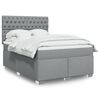 vidaXL Boxspringbett mit Matratze Hellgrau 140x190 cm Stoff