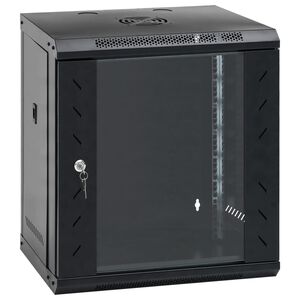 vidaXL Netzwerkschrank mit Speicher Schwarz 530 x 400 x 600 mm Stahl