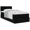 vidaXL Ottoman-Bett mit Matratze Schwarz 80x200 cm Stoff