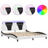 vidaXL Bettgestell Viana mit LED ohne Matratze Wei&szlig;&Schwarz 180x200cm