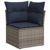 vidaXL Garten-Ecksofa mit Kissen Grau Poly Rattan