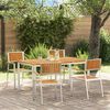 vidaXL Outdoortisch-Set 5 pcs Braun Massivholz Teak