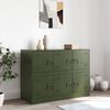 vidaXL Sideboard Olivgrün 99x39x73 cm Stahl