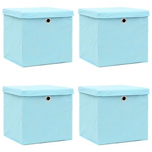 vidaXL Aufbewahrungsboxen mit Deckeln 4 Stk. 28x28x28 cm Babyblau