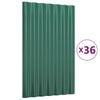 vidaXL Dachpaneele 36 Stk. Verzinkter Stahl Grün 60x36 cm