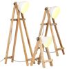 vidaXL Stehlampen 3 Stk. Wei&szlig; E27 Mango Massivholz