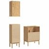 vidaXL Badezimmerm&ouml;bel-Set FLORO 3 pcs Wachsbraun Massivholz Kiefer