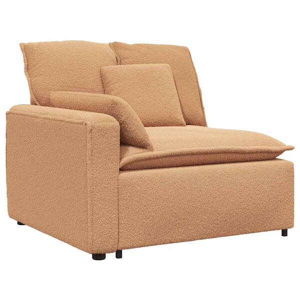 vidaXL Modulares Sofa Endmodul mit Armlehne Kissen Beige 100 cm