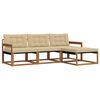 vidaXL Outdoor-Sofagarnitur mit Kissen 4 pcs Natur und Beige