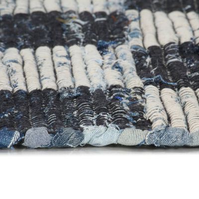 vidaXL Handgewebter Chindi-Teppich Denim 120 x 170 cm Blau