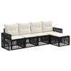 vidaXL Gartensofa-set 5 pcs Schwarz und Cremewei&szlig; Poly-Rattan