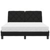 vidaXL Bett mit Matratze Schwarz 140x200 cm Stoff