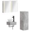 vidaXL Badezimmerschrank-Set 3 stk. Betongrau 86 x 11,5 x 60,5 cm
