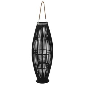 vidaXL H&auml;ngender Kerzenleuchter Bambus Schwarz 95cm