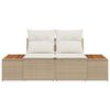 vidaXL Gartensofa Beige 184 x 62 x 85cm Poly-Rattan