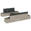 vidaXL Garten-Sofa-Set 8 Stk. Hellgrau und Dunkelgrau Poly-Rattan