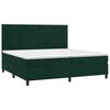 vidaXL Boxspringbett mit Matratze Dunkelgr&uuml;n 200x200 cm Samt