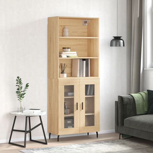 vidaXL Highboard Sonoma-Eiche 69,5x34x180 cm Holzwerkstoff