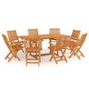 vidaXL 9-tlg. Garten-Essgruppe Massivholz Teak