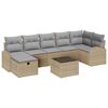 vidaXL Sofa Set mit Kissen mit Speicher Beige und Hellgrau Poly-Rattan