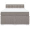 vidaXL Boxspringbett mit Matratze Taupe 140x190 cm Stoff