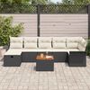 vidaXL Garten-Sofa-Set mit Kissen 8 pcs Schwarz Poly Rattan
