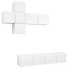 vidaXL 7-tlg. TV-Schrank-Set Wei&szlig; Holzwerkstoff