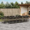 vidaXL 17-tlg. Garten-Essgruppe mit Kissen Grau Poly Rattan