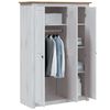 vidaXL Kleiderschrank 3-T&uuml;rig Wei&szlig; 118&times;50&times;171,5 cm Kiefer Panama Serie