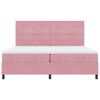 vidaXL Boxspringbett mit Matratze mit Kopfteil Rosa 200 x 200 cm Stoff