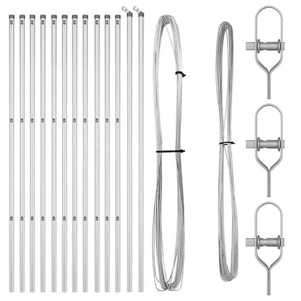 vidaXL Zaunpfosten 13 pcs Silber Ø32mm 190 cm Verzinkter Stahl