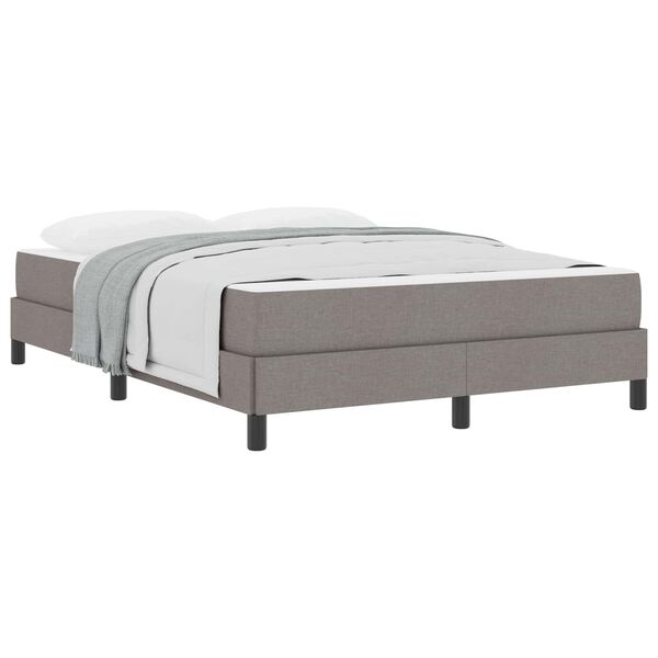 vidaXL Boxspringbett mit Matratze Taupe 160 x 200 cm Stoff