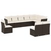 vidaXL 10-tlg. Garten-Sofagarnitur mit Kissen Schwarz Poly Rattan