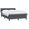 vidaXL Boxspringbett mit Matratze Dunkelgrau 160x220 cm Samt