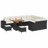 vidaXL Garten-Sofa-Set mit Kissen mit Kissen 12 pcs Schwarz und Creme