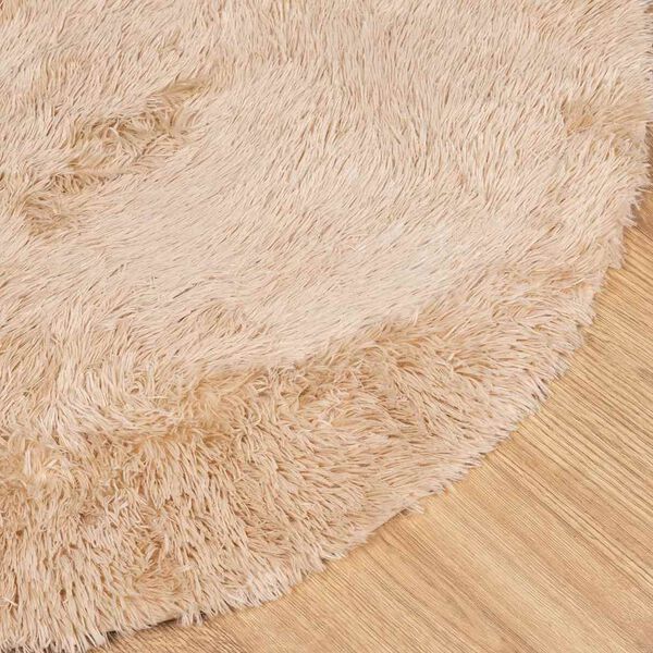 vidaXL Teppich Shaggy Hochflor NAVARRA Beige 100x100 cm Polyester