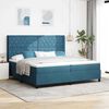 vidaXL Boxspringbett mit Matratze mit LED Blau 200 x 200 cm Samt