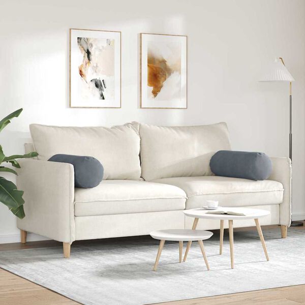 vidaXL Bolsterkissen 2 Stück Dunkelgrau Ø 25 x 70 cm Cordstoff