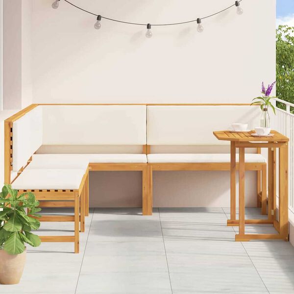 vidaXL Gartenbänke Set 4 pcs Braun Akazie Massivholz