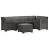 vidaXL 5-Sitzer Gartensofa mit Kissen Rattan-Look PP Hellgrau