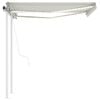 vidaXL Markise Automatisch mit LED & Windsensor 3x2,5 cm Creme