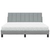 vidaXL Bett mit Matratze "Hanko" Hellgrau 160x200 cm Stoff