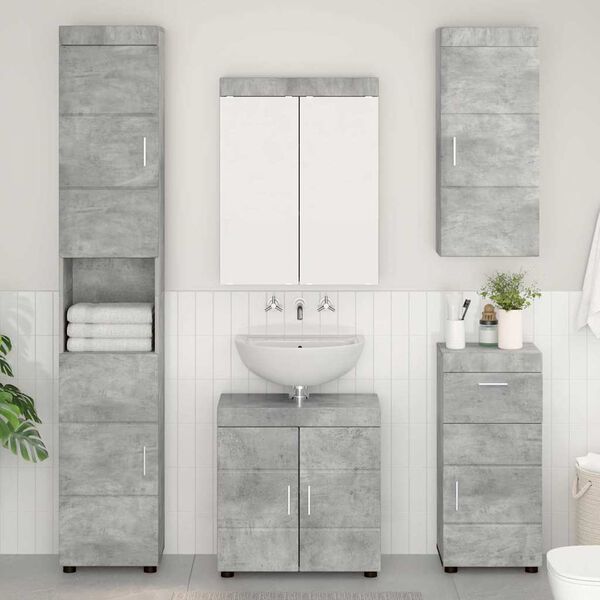 vidaXL Badezimmer-Wandschrank TULUM Beton Grau 37 x 24,5 x 86 cm