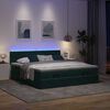 vidaXL Ottoman-Bett mit Matratzen & LEDs Dunkelgr&uuml;n 180x200 cm Samt