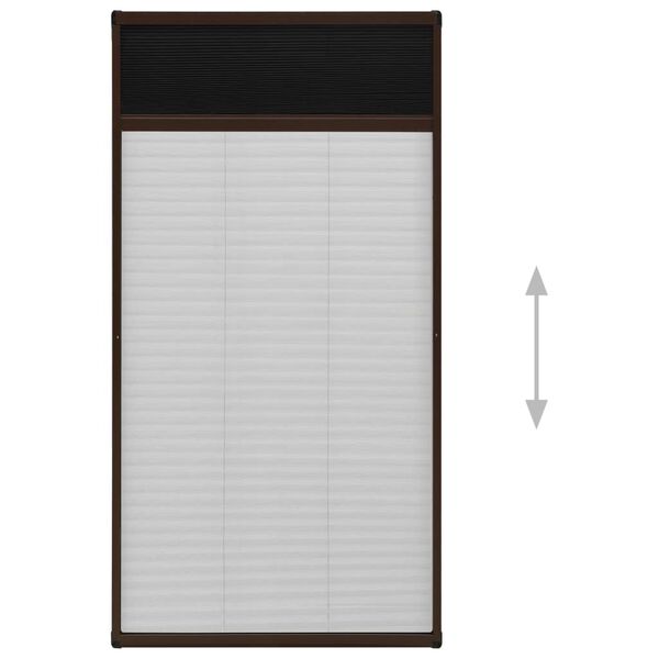 vidaXL Insektenschutz-Plissee f&uuml;r Fenster Aluminium Braun 80x160 cm